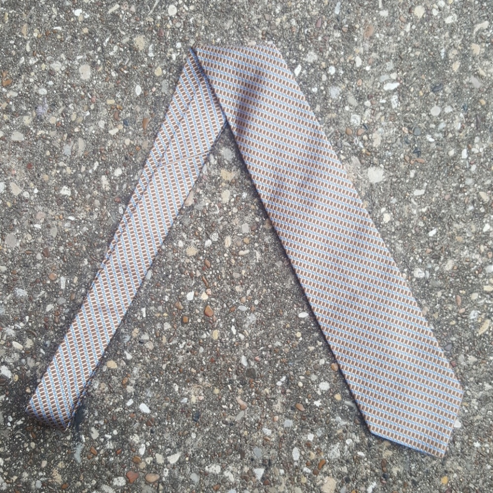 Brooks Brothers Brown Blue Silk Tie Designer